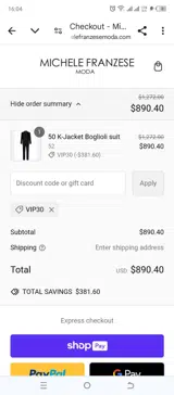 VIP30 coupon verification screenshot