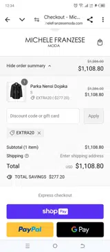 Michele Franzese coupon verification screenshot