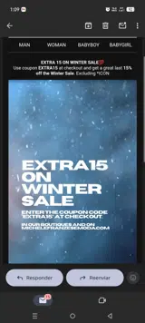 Extra15 coupon verification screenshot