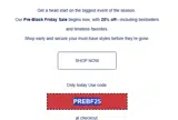 PREBF25 coupon verification screenshot