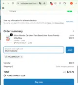 MichuPet coupon verification screenshot
