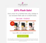 FLASH15 coupon verification screenshot