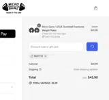 Micro Gainz coupon verification screenshot