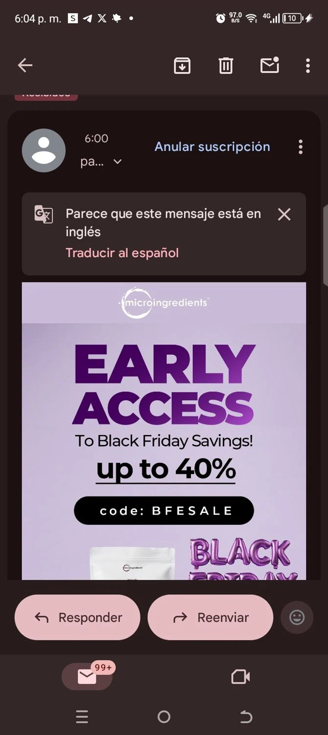 Micro Ingredients discount code screenshot showing code Bfesale applied at Micro Ingredients checkout page. Uploaded by SimplyCodes community member kellymoreno on Nov 10, 2025