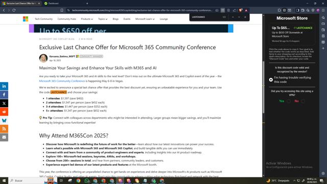 Microsoft Store checkout page showing Microsoft Store promo code box | Screenshot taken by SimplyCodes community member on Jun 29, 2025
