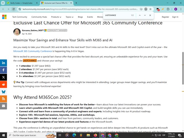 Microsoft Store checkout page showing Microsoft Store promo code box | Screenshot taken by SimplyCodes community member on Jul 7, 2025