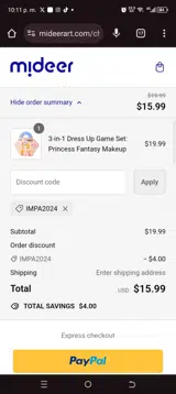 IMPA2024 coupon verification screenshot