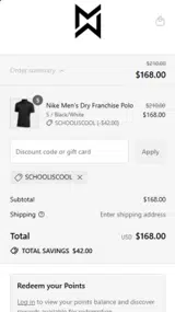 SCHOOLISCOOL coupon verification screenshot