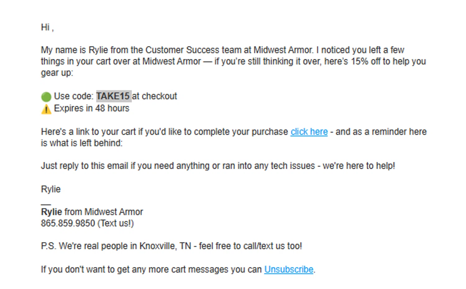 Midwest Armor discount code screenshot showing code TAKE15 applied at Midwest Armor checkout page. Uploaded by SimplyCodes community member Aressss on Jul 31, 2025