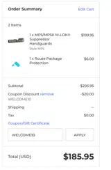 Midwest Industries Inc coupon verification screenshot