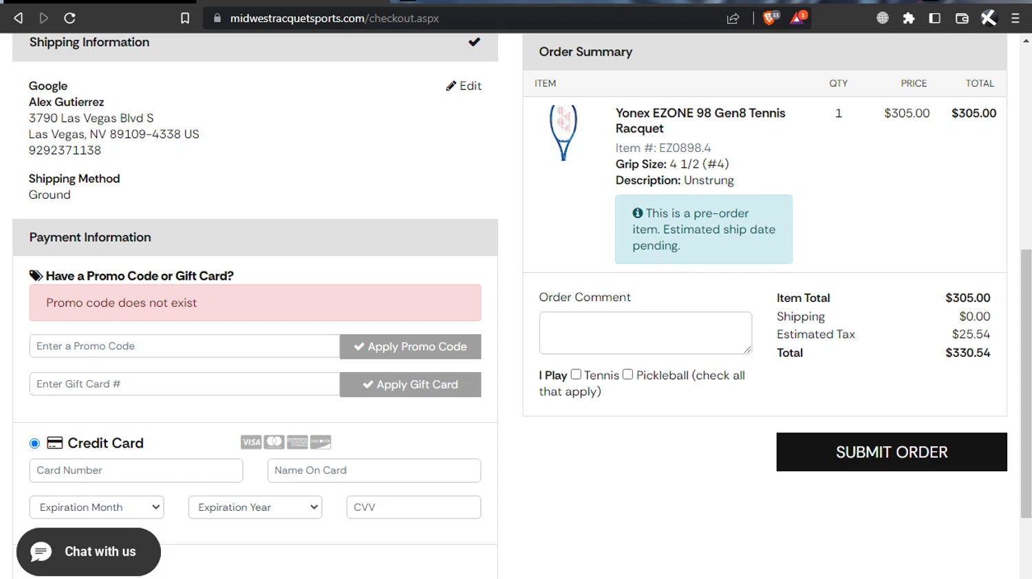 Midwest Racquet Sports promo code screenshot showing code usa applied at Midwest Racquet Sports checkout page. Uploaded by SimplyCodes community member l2994552451687 on Oct 20, 2025
