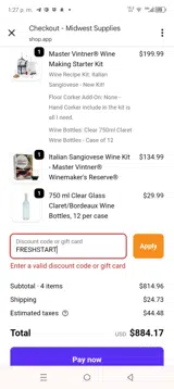 FRESHSTART coupon verification screenshot