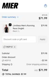 MSP10 coupon verification screenshot
