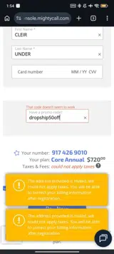 dropship50off coupon verification screenshot