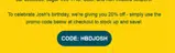 HBDJOSH coupon verification screenshot