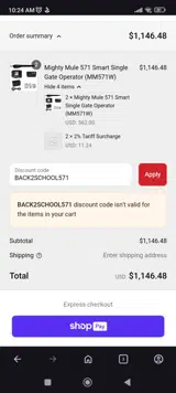 BACK2SCHOOL571 coupon verification screenshot