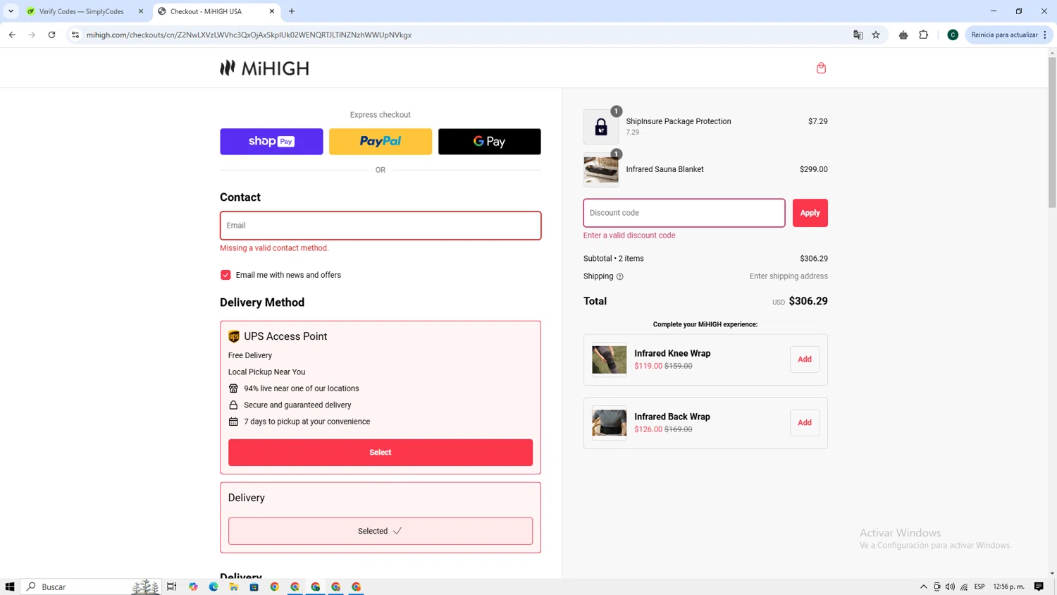 MiHigh discount code screenshot showing code 75OFF applied at MiHigh checkout page. Uploaded by SimplyCodes community member theboss11 on Jan 26, 2025