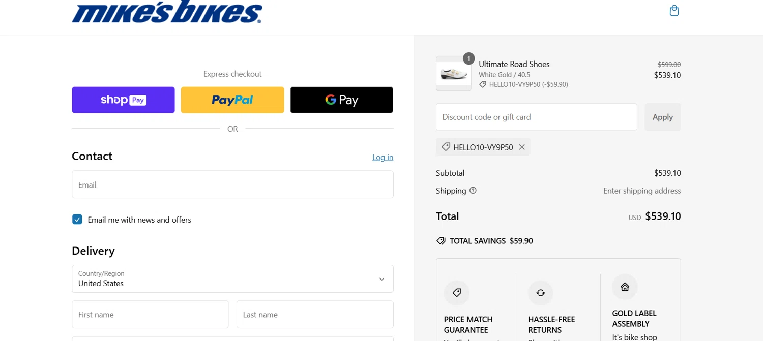 Mikes bikes coupon discount