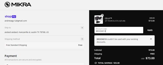 Mikra checkout page showing Mikra discount code box | Screenshot taken by SimplyCodes community member on Apr 8, 2024