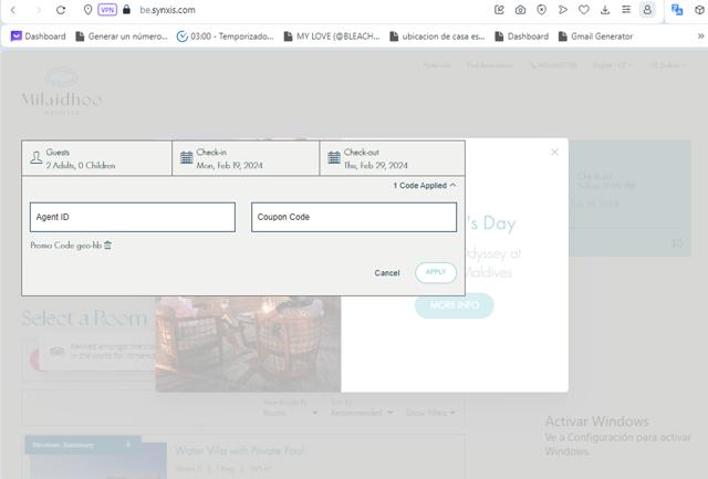 Milaidhoo Island Maldives checkout page showing Milaidhoo Island Maldives promo code box | Screenshot taken by SimplyCodes community member on Feb 18, 2024