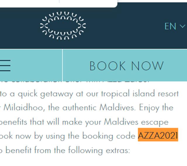 Milaidhoo Island Maldives checkout page showing Milaidhoo Island Maldives promo code box | Screenshot taken by SimplyCodes community member on Sep 20, 2024