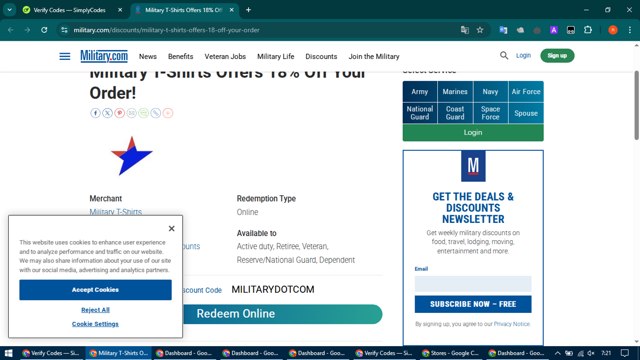 Military.com checkout page showing Military.com discount code box | Screenshot taken by SimplyCodes community member on Mar 30, 2025