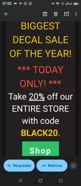 BLACK20 coupon verification screenshot