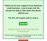 dad25 coupon verification screenshot