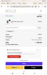 Mille coupon verification screenshot