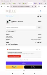 Mille coupon verification screenshot