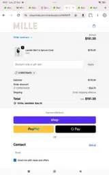 Mille coupon verification screenshot