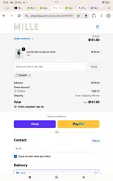 Mille coupon verification screenshot