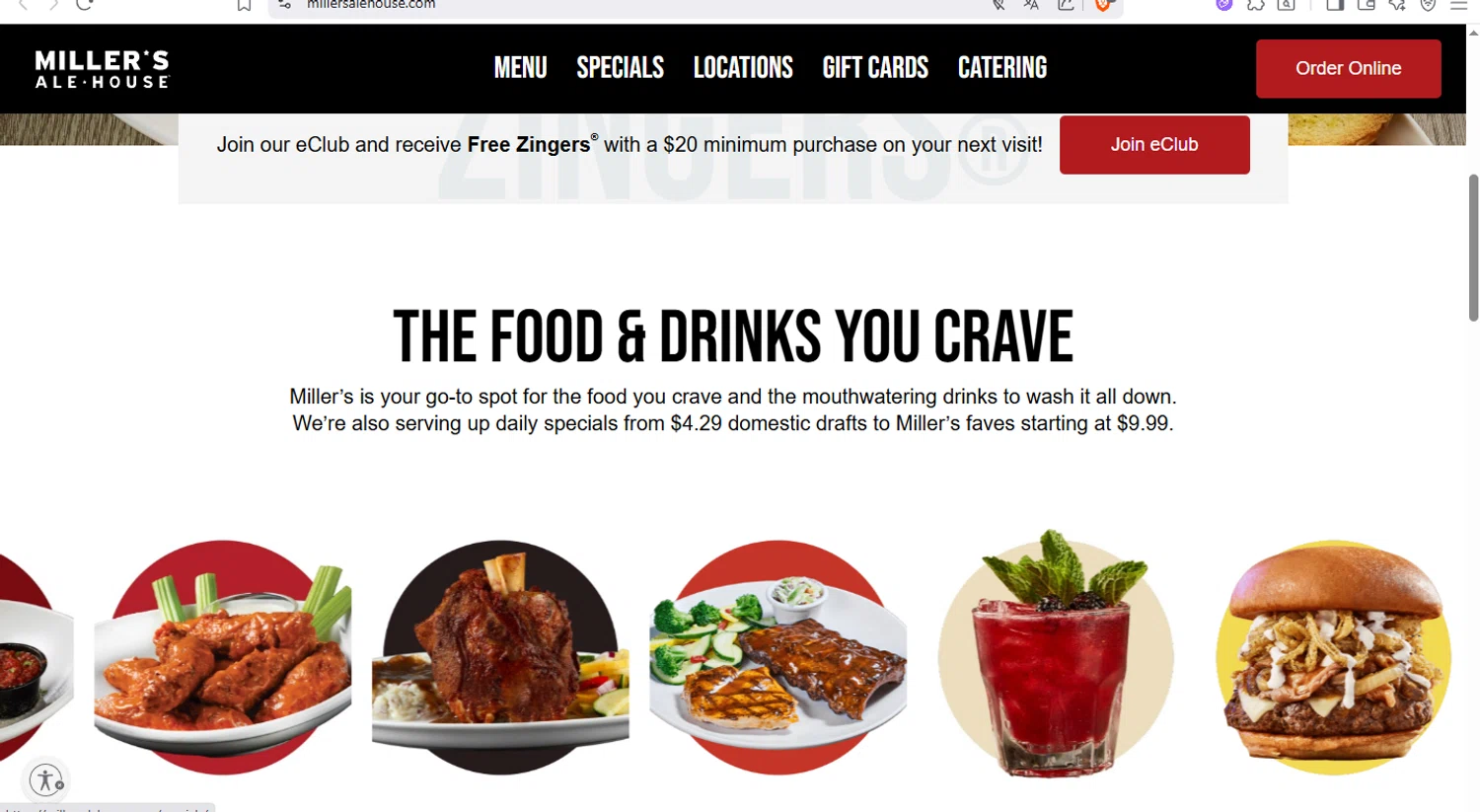 Miller's Ale House Promo Codes - 10% Off Jul 2025
