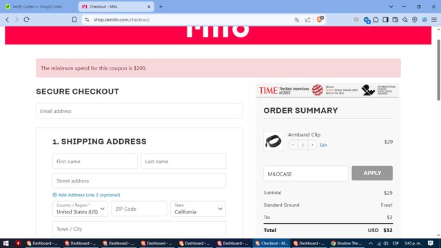 Milo checkout page showing Milo promo code box | Screenshot taken by SimplyCodes community member on Apr 3, 2025