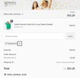 mimosa15 coupon verification screenshot