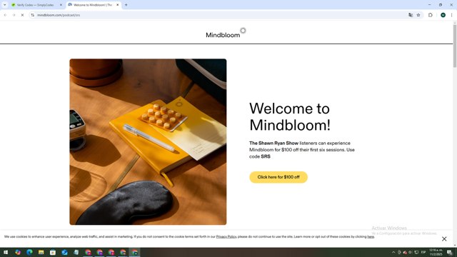 Mindbloom checkout page showing Mindbloom promo code box | Screenshot taken by SimplyCodes community member on Feb 11, 2025