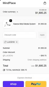 LUCID10 coupon verification screenshot
