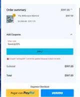 SaveUp20% coupon verification screenshot