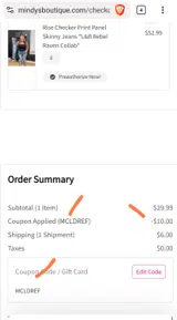 MCLDREF coupon verification screenshot