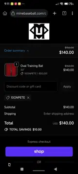 10ONPETE coupon verification screenshot