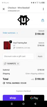 10ONPETE coupon verification screenshot