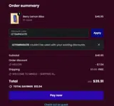 LETSMINGLE15 coupon verification screenshot