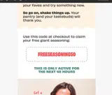 FREESEASONING50 coupon verification screenshot
