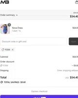 FOXX coupon verification screenshot