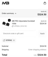 SPRING coupon verification screenshot
