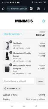 HAPPYKIDS coupon verification screenshot