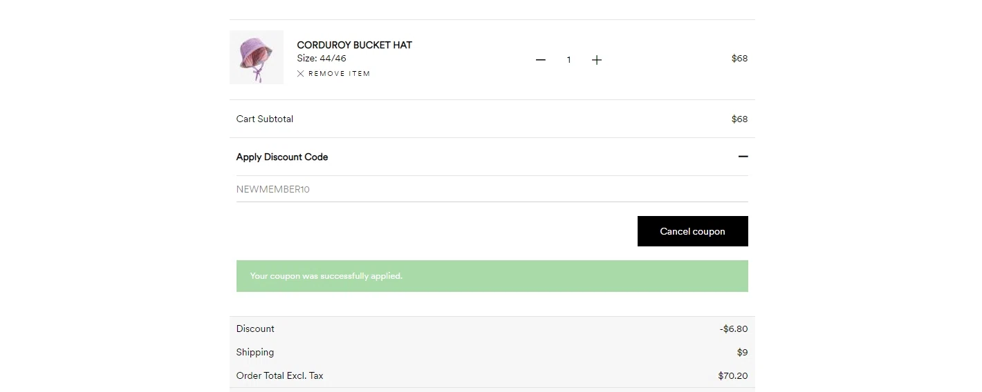 Mini Rodini checkout page showing Mini Rodini coupon code box | Screenshot taken by SimplyCodes community member on Jan 24, 2023
