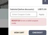 READY20 coupon verification screenshot