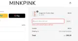 MINKPINK20 coupon verification screenshot