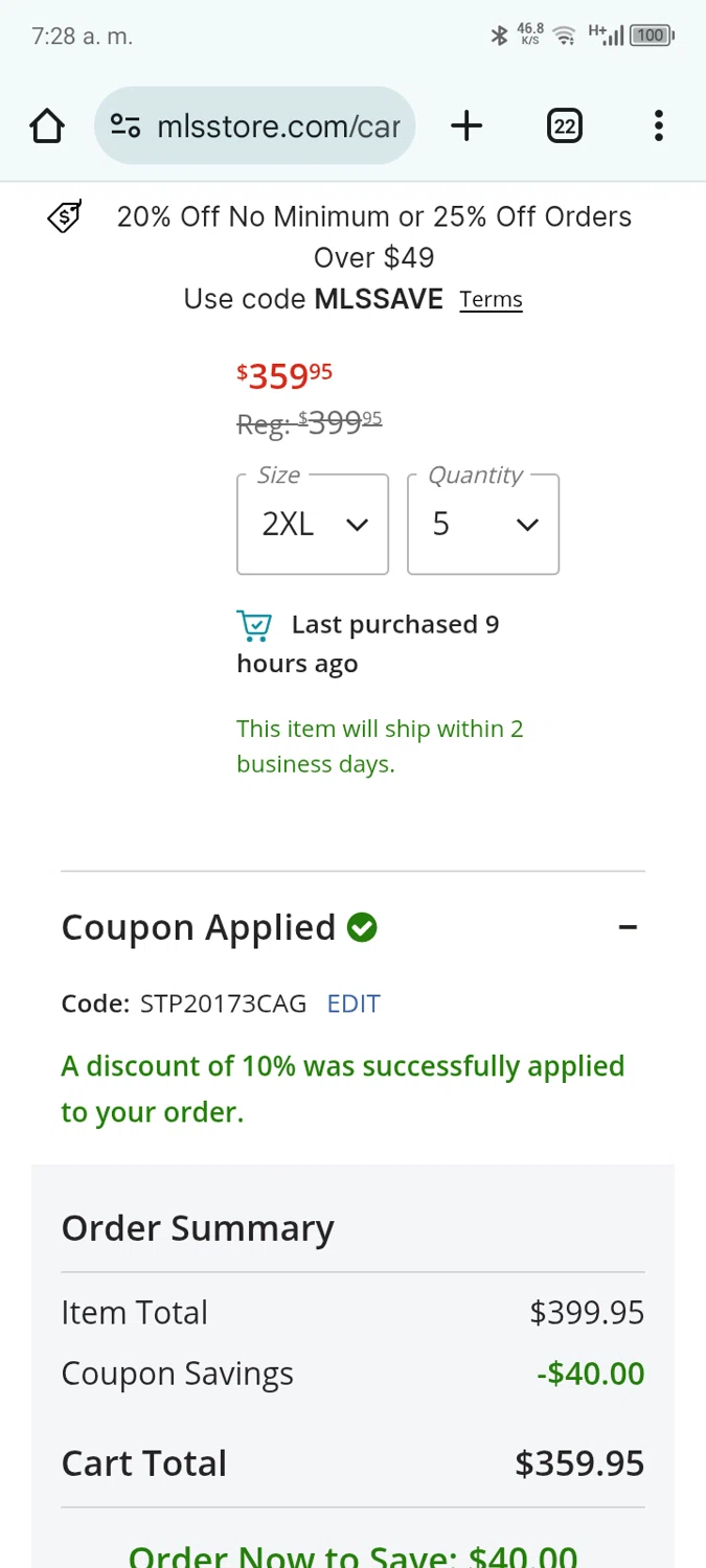 Minnesota United FC promo code screenshot showing code STP20173CAG applied at Minnesota United FC checkout page. Uploaded by SimplyCodes community member ScanWarden9985 on Mar 11, 2025